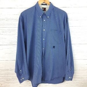 Tommy Hilfiger Men's Blue and White Check Shirt